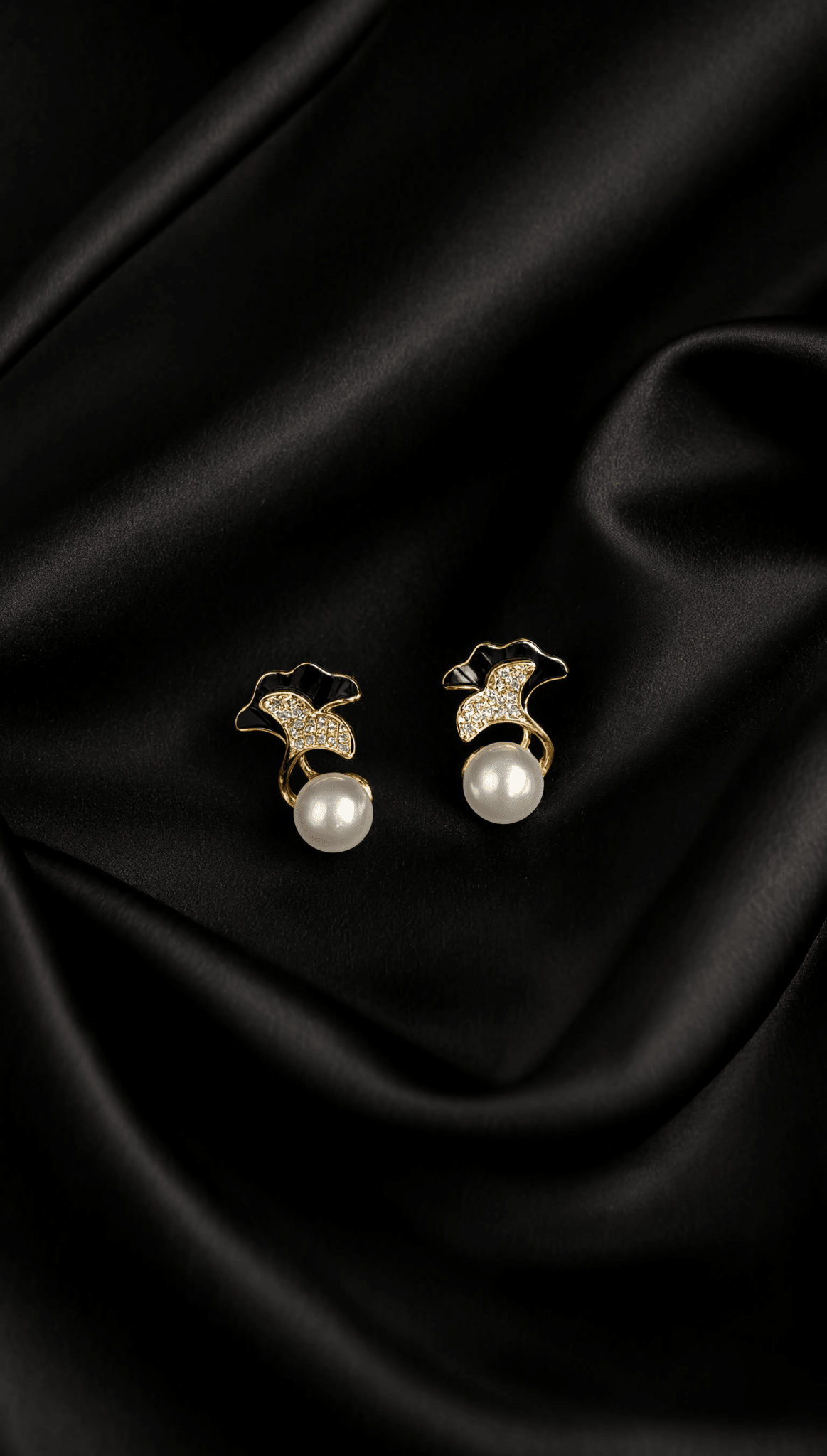 Noir Perle Earrings - AMOUR D'OR